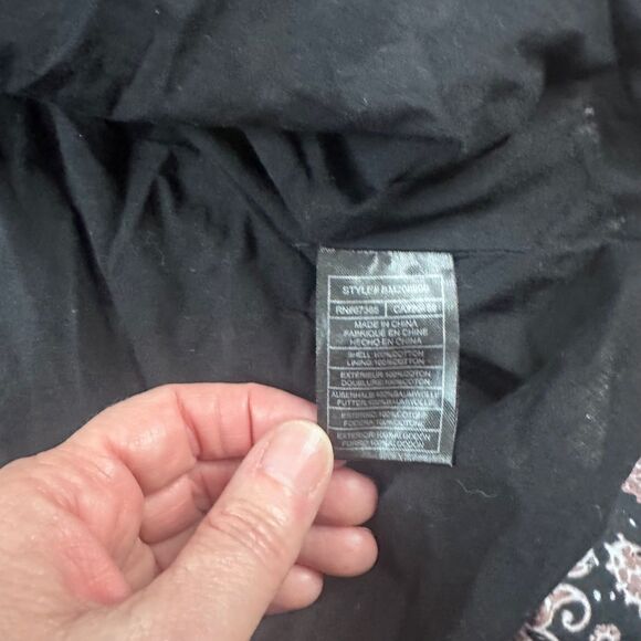 BB Dakota Steve Madden Boho Paisley Tiered Midi Dress Black Pink Sz Small - Picture 5 of 5